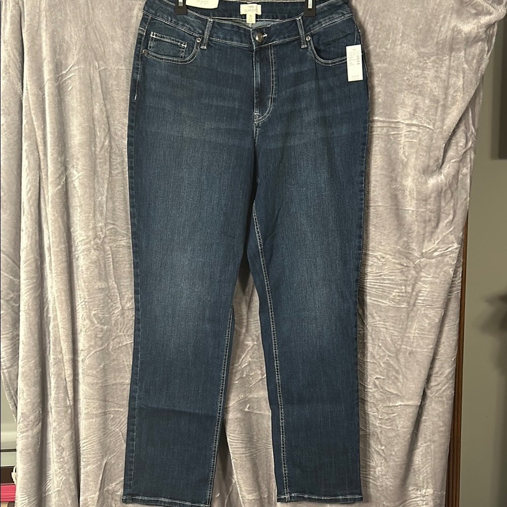 Maurices Blue Straight Leg Jeans Classic Fit 18W Long